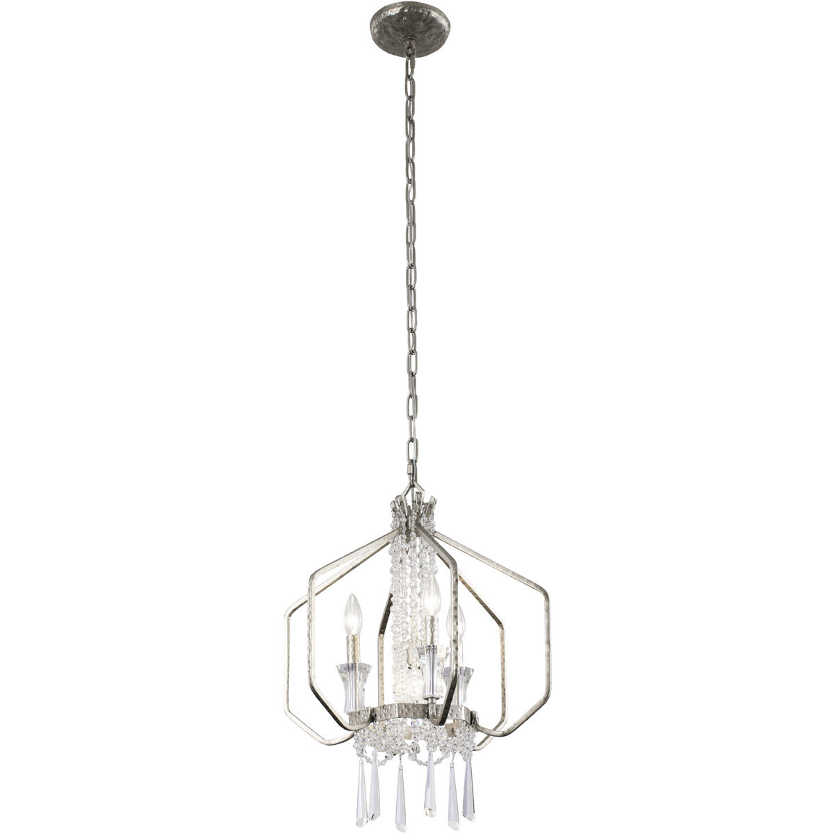 Barcelona 4 Light 18 inch Transcend Silver and Clear Pendant Ceiling Light