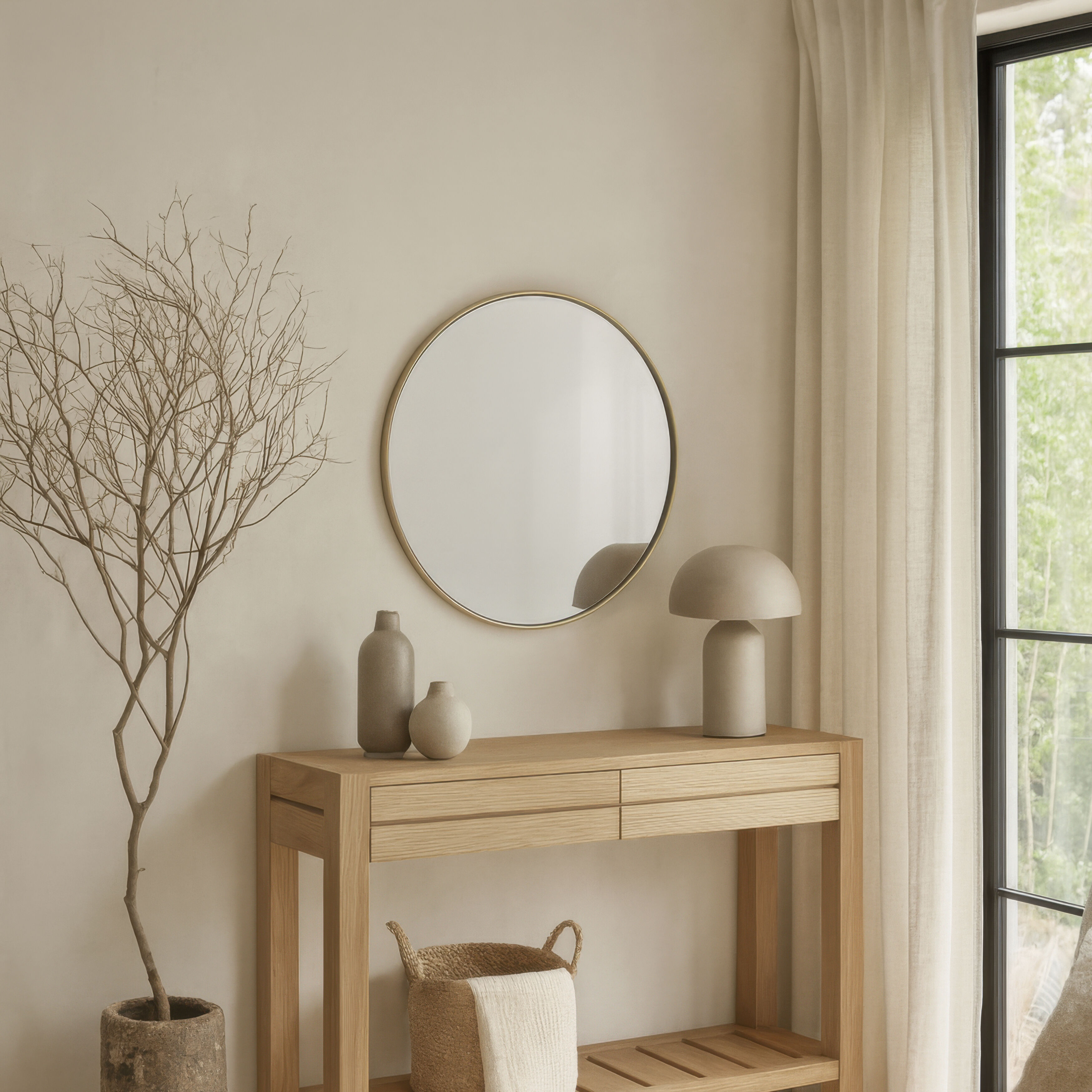Tablet 30 X 30 inch Gold Wall Mirror