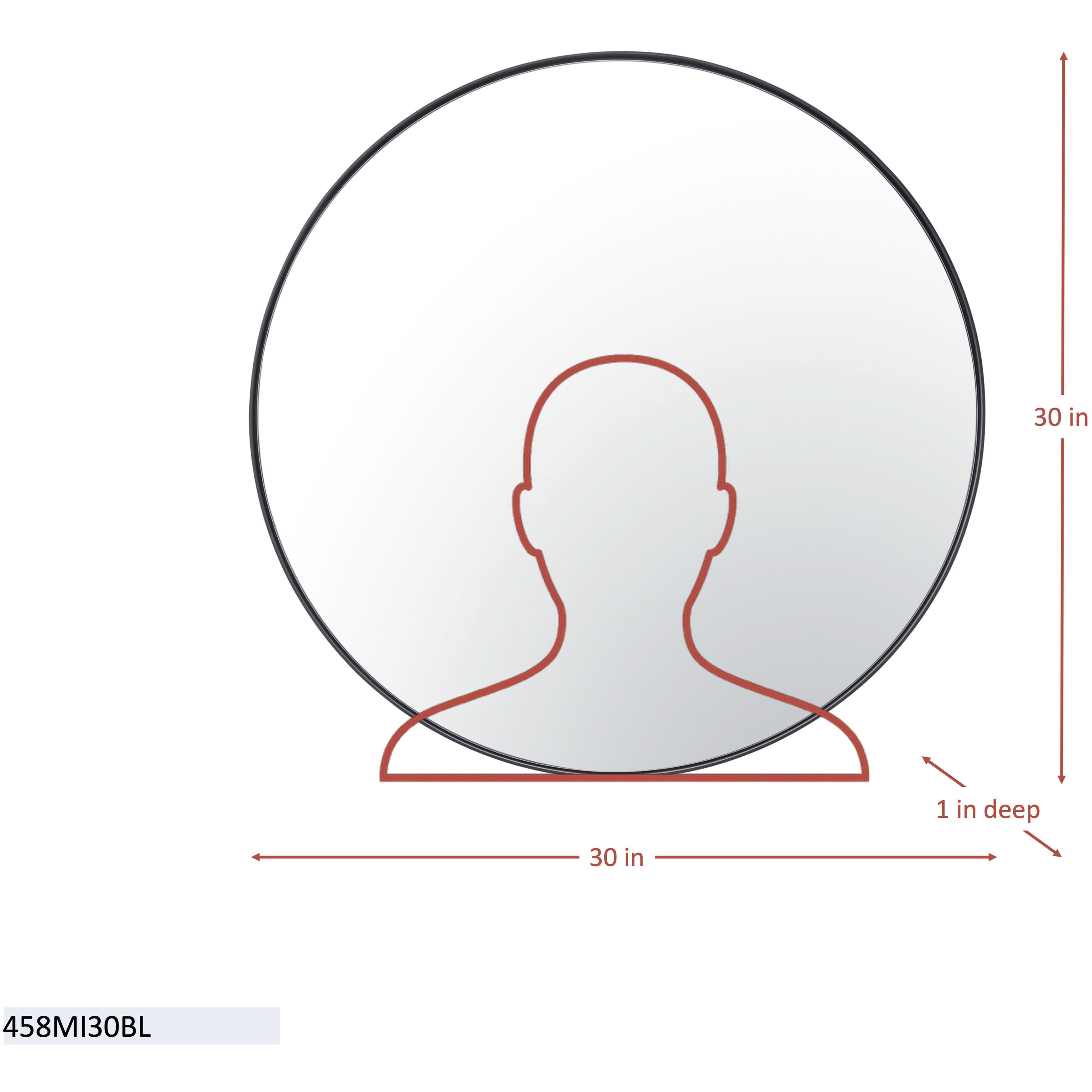 Tablet 30 X 30 inch Black Wall Mirror