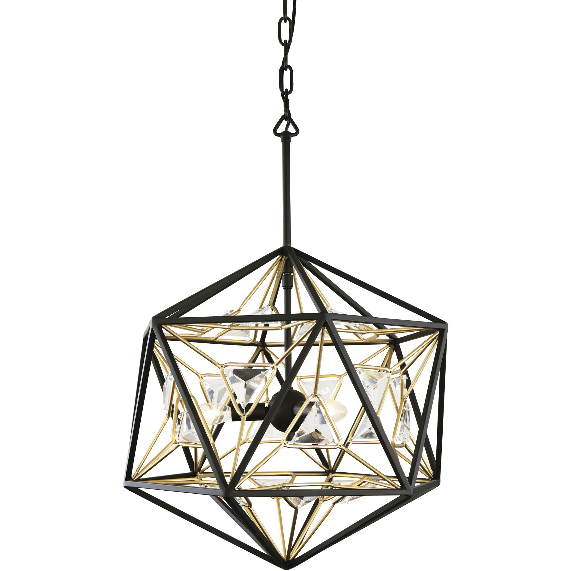Marcia 3 Light 18 inch Matte Black and French Gold Pendant Ceiling Light