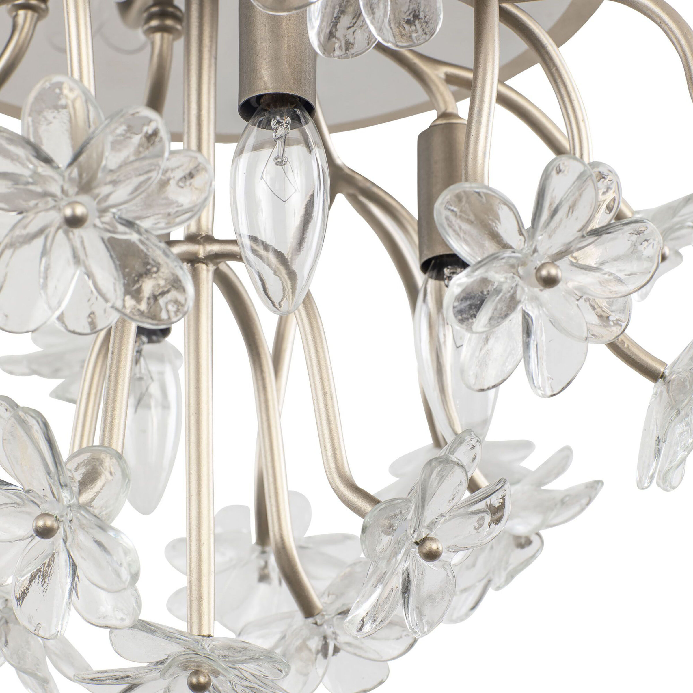 Wildflower 4 Light 19 inch Gold Dust Semi-Flush Ceiling Light, Smithsonian Collaboration