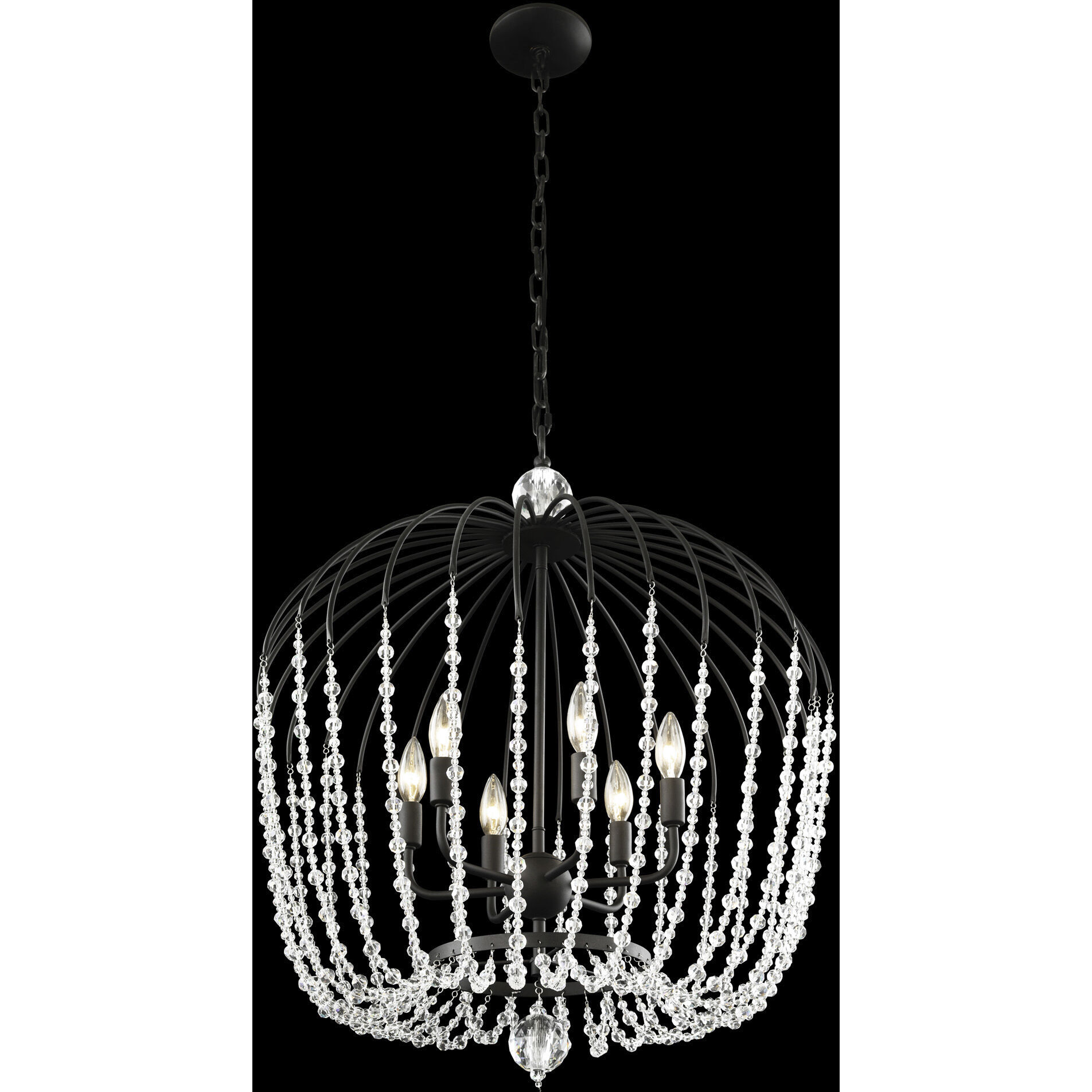 Voliere 6 Light 24.5 inch Matte Black Pendant Ceiling Light