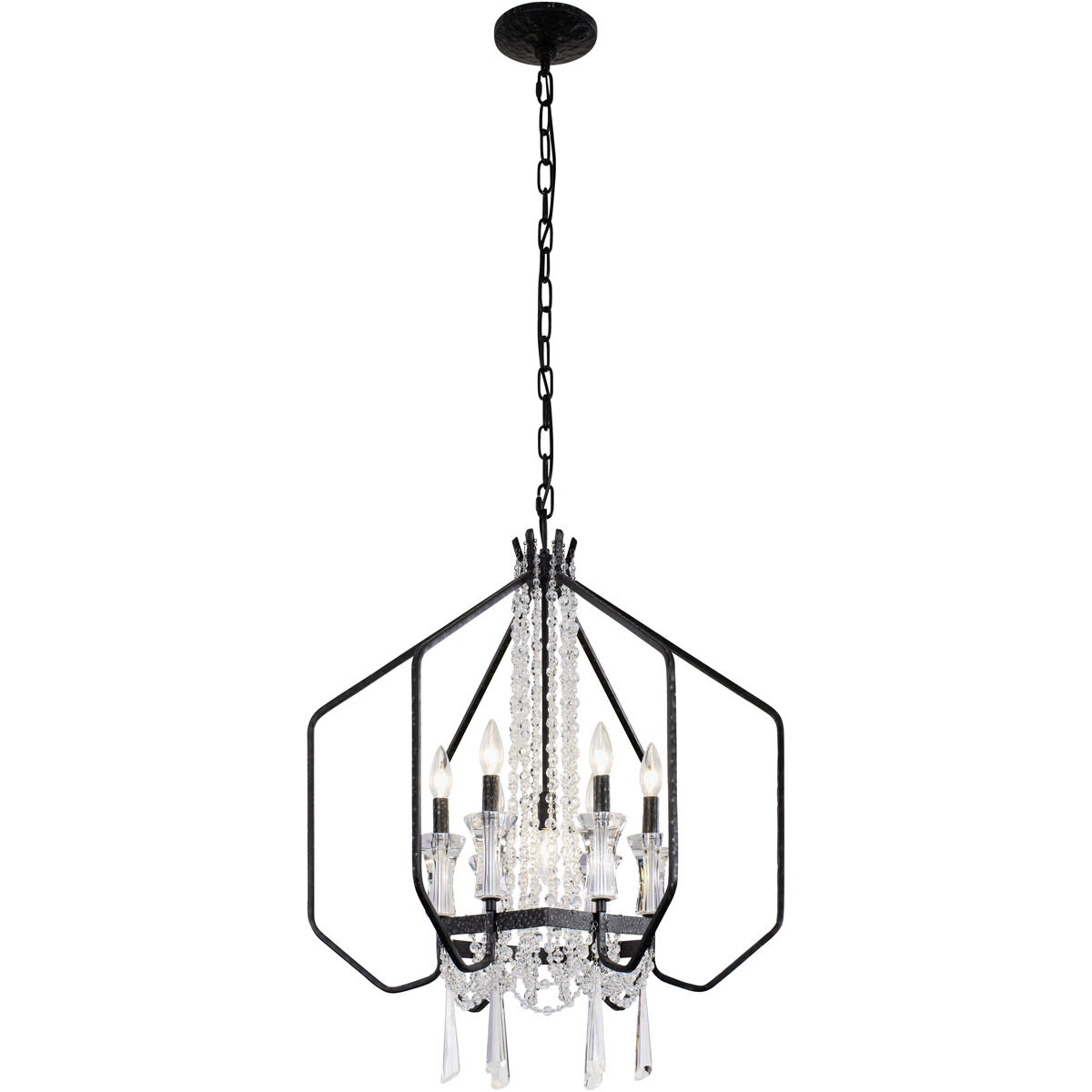 Barcelona 7 Light 26 inch Onyx and Clear Pendant Ceiling Light