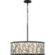 Scribble 6 Light 28 inch Matte Black with Artifact Pendant Ceiling Light, Smithsonian Collaboration