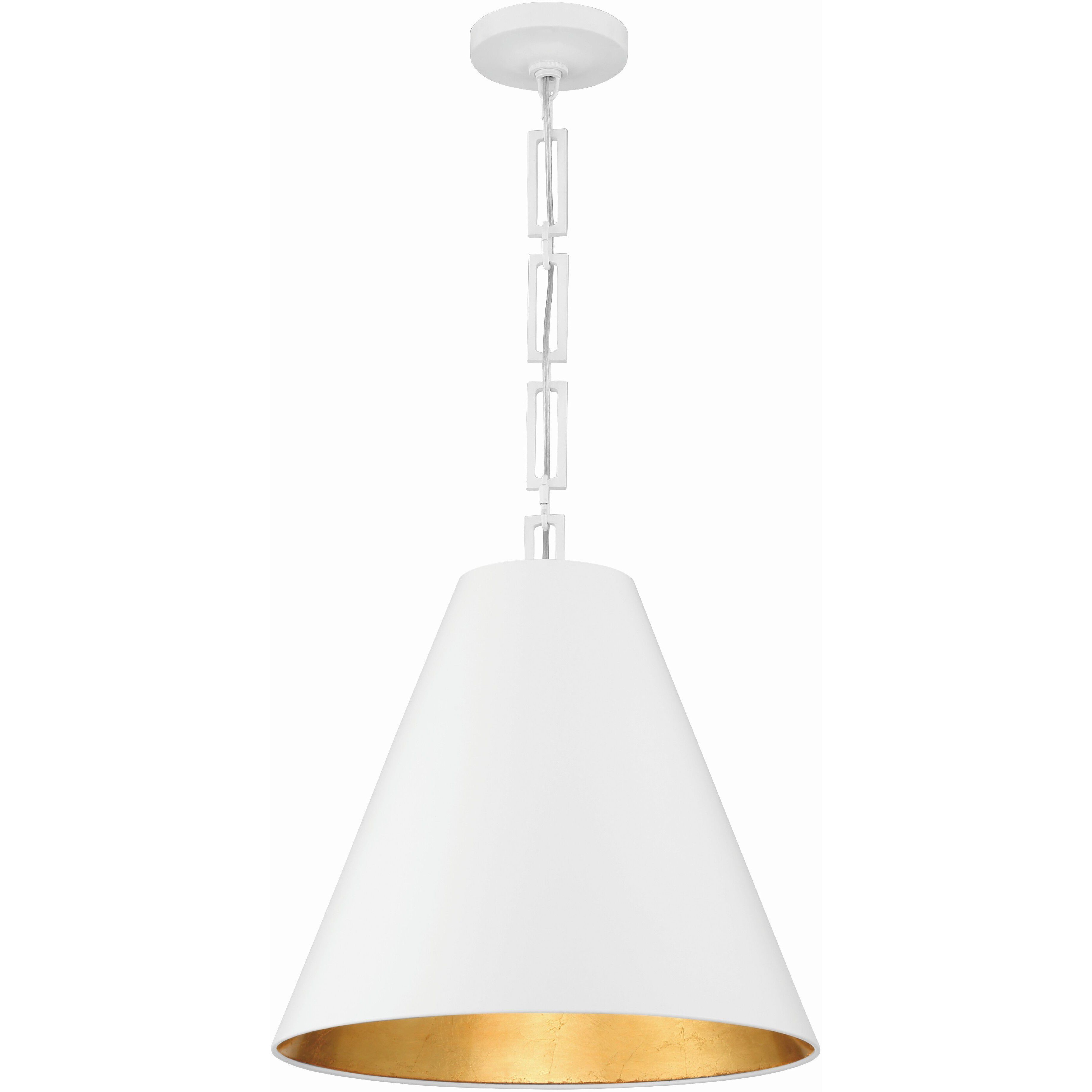 Alston Pendant Ceiling Light in Matte White and Antique Gold
