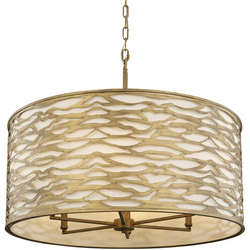 Kato 6 Light 30 inch Gold Pendant Ceiling Light in Havana Gold