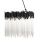 Matrix 6 Light 36.5 inch Matte Black and French Gold Linear Pendant Ceiling Light in Matte Black/French Gold
