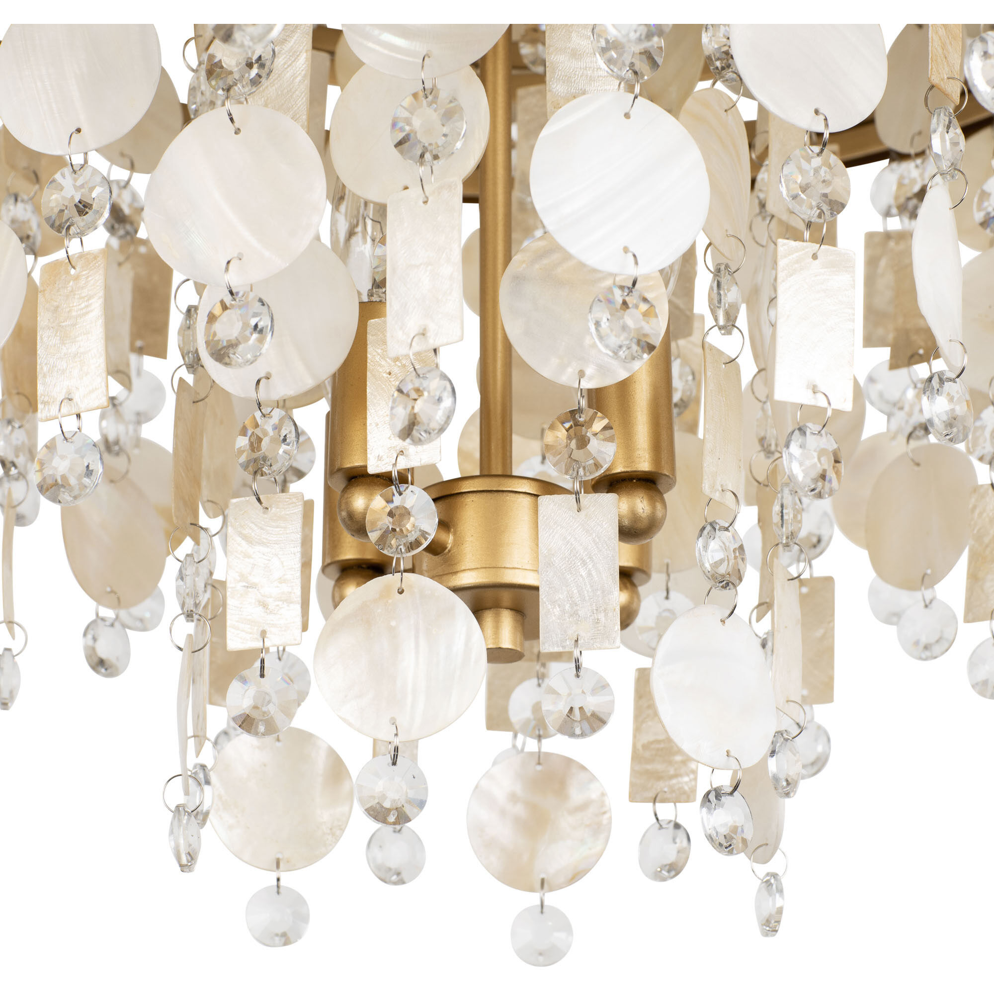 Kalani 4 Light 20 inch French Gold Semi-Flush Ceiling Light, Smithsonian Collaboration