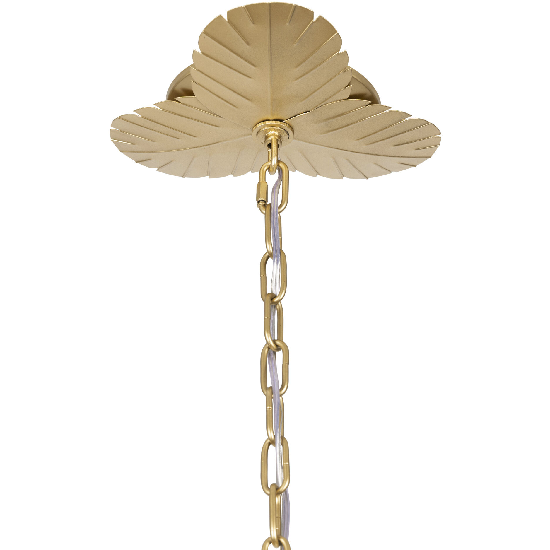 Banana Leaf 6 Light 23.25 inch French Gold with Natural Seagrass Chandelier Ceiling Light