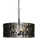 Estela 5 Light 24 inch Matte Black and French Gold Pendant Ceiling Light, Smithsonian Collaboration