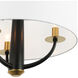 Patchwork 3 Light 18 inch Black with Satin Brass Pendant Ceiling Light in Black/Satin Brass
