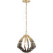 Construct 1 Light 12 inch Dark Bronze and French Gold Pendant Ceiling Light