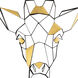 Geometric Animal Kingdom Matte Black Giraffe Wall Art, Smithsonian Collaboration