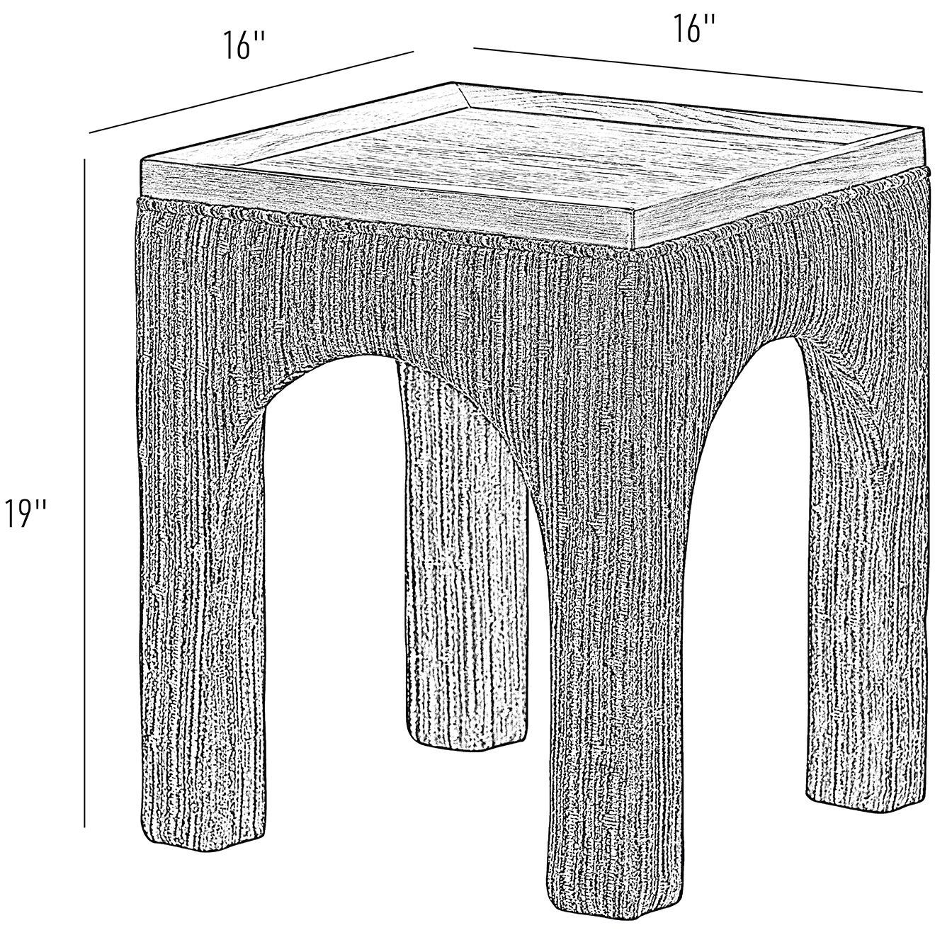 Continental Side Table in Dark Brown Oak with Geo