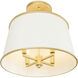 Coco 4 Light 16 inch Matte White/French Gold Semi-Flush Ceiling Light