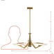Down the Wrong Path 3 Light 31.82 inch Brass Kisser Pendant Ceiling Light