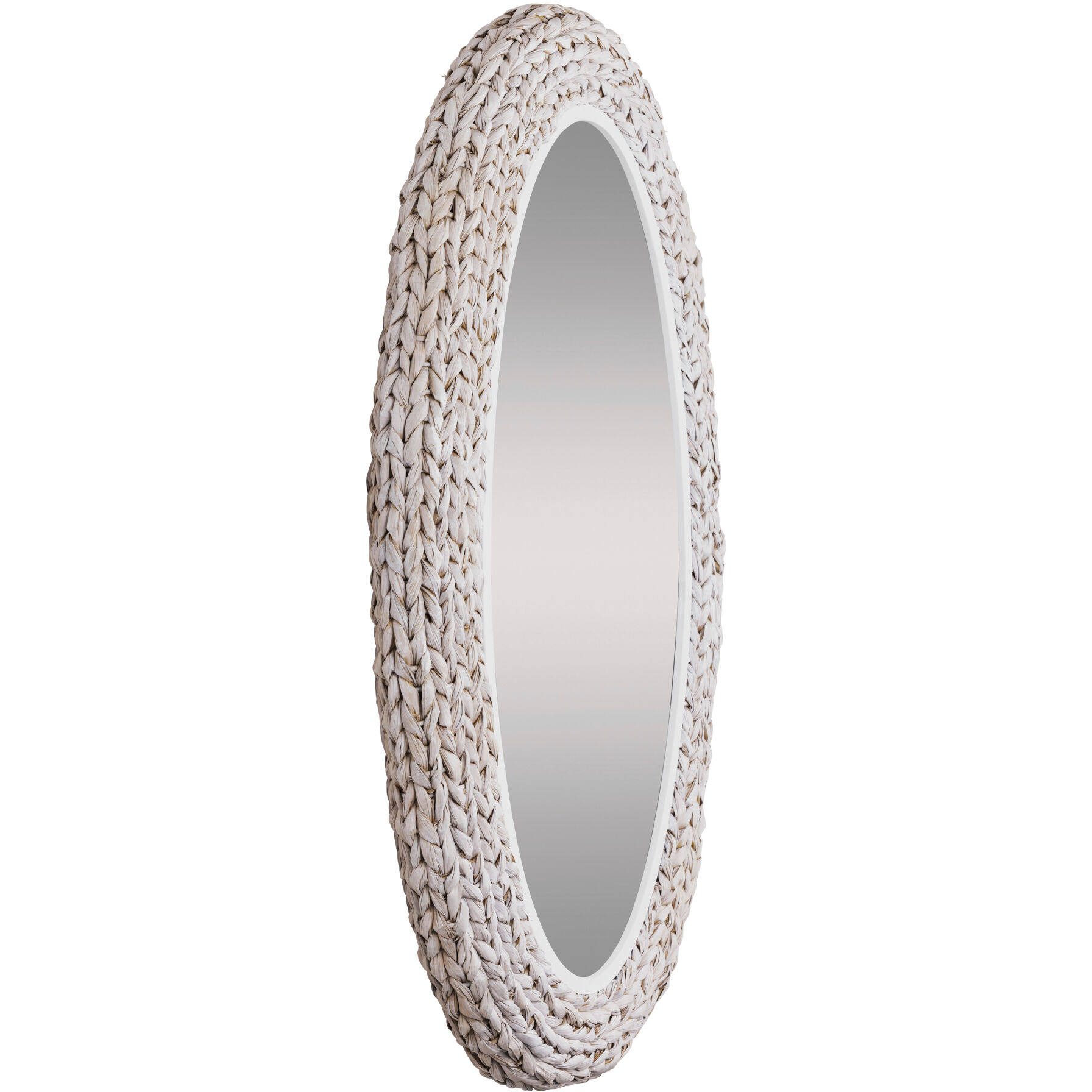 Athena 40.25 X 24.25 inch Matte White and Whitewash Seagrass Wall Mirror