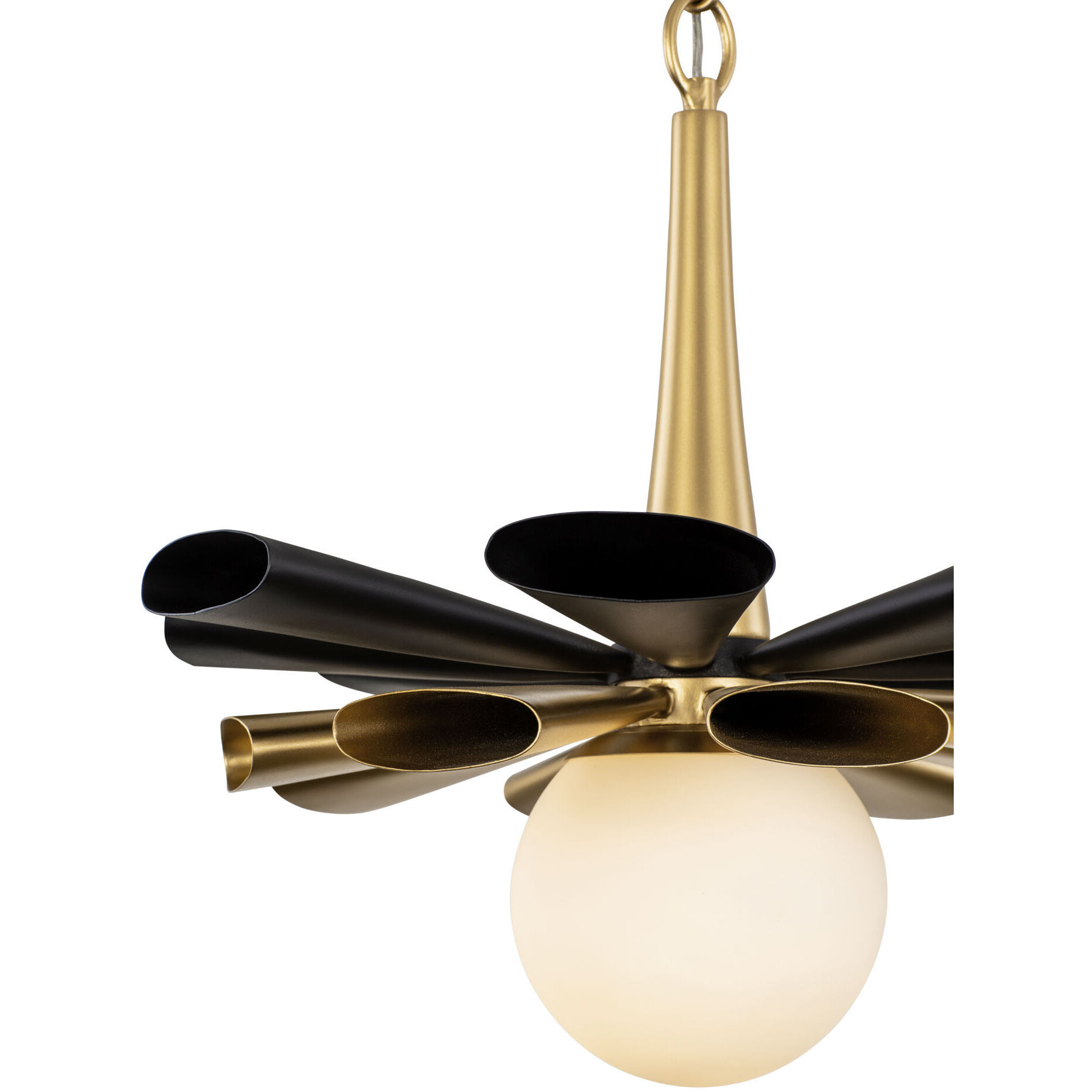 Daphne 1 Light 18.5 inch Matte Black and French Gold Pendant Ceiling Light