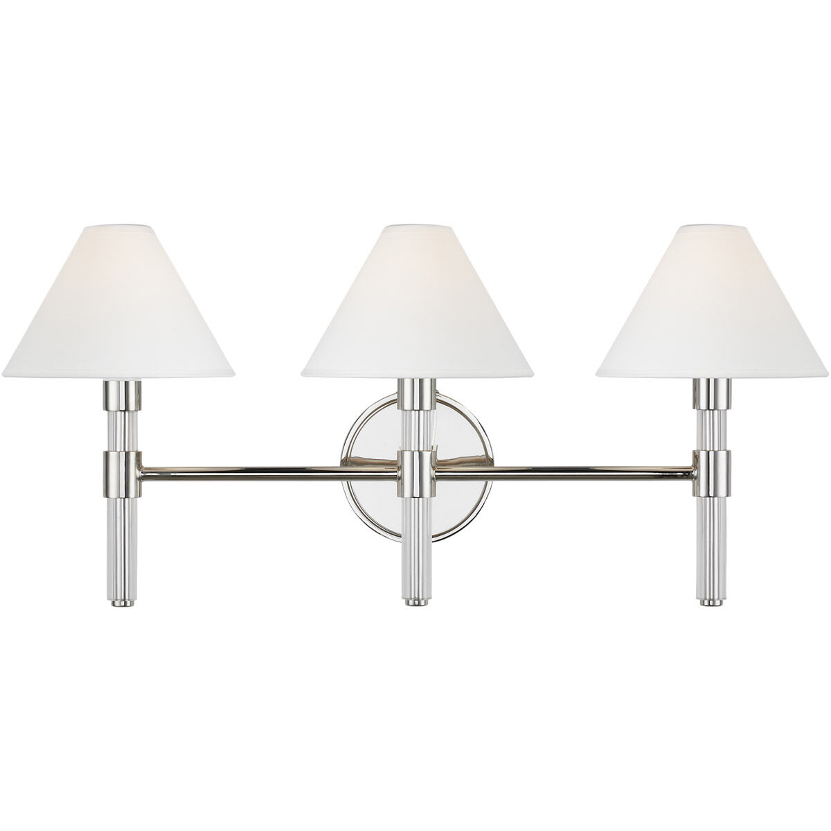 Robert 3 Light 27 inch Polished Nickel / Clear Acrylic Vanity Light Wall Light