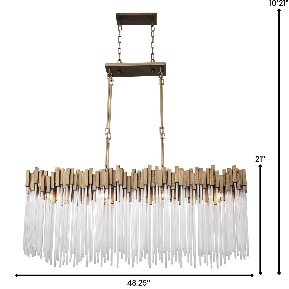Matrix Linear Pendant Ceiling Light in Havana Gold, 8