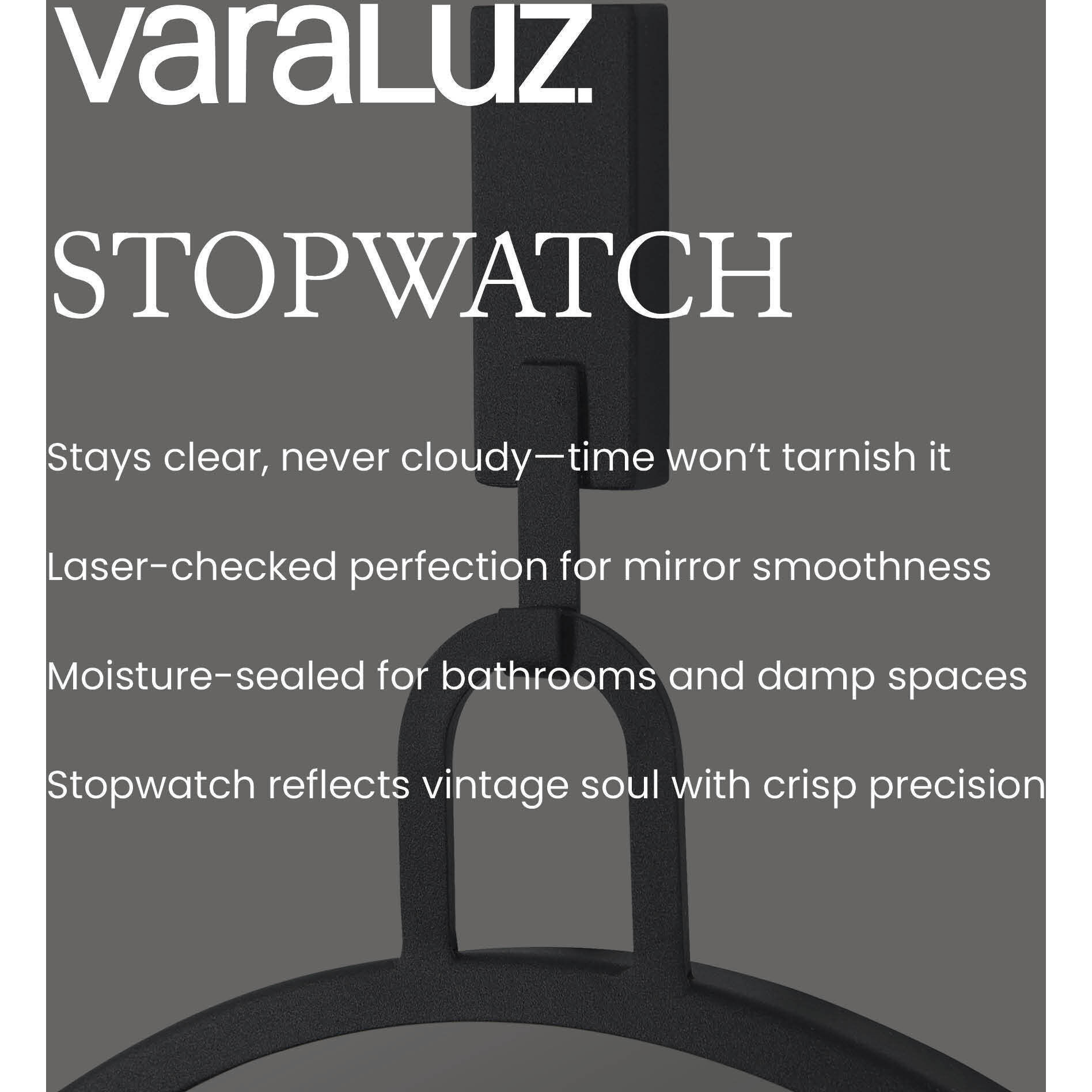 Stopwatch 33.25 X 30 inch Black Accent Mirror, Varaluz Casa