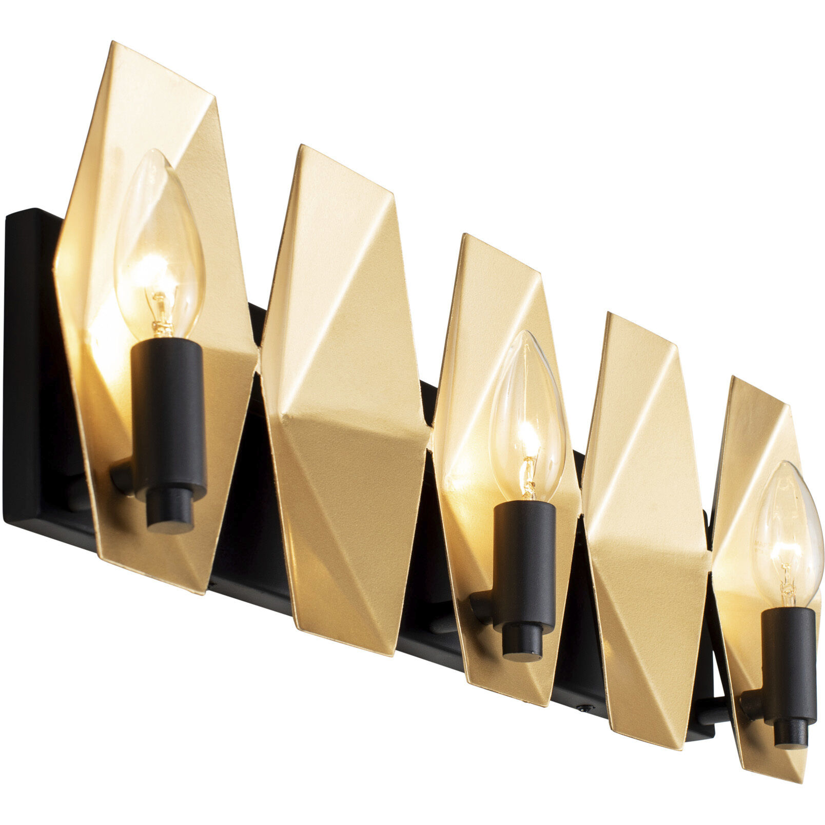 Malone 3 Light 22 inch Matte Black/French Gold Bath Vanity Light Wall Light