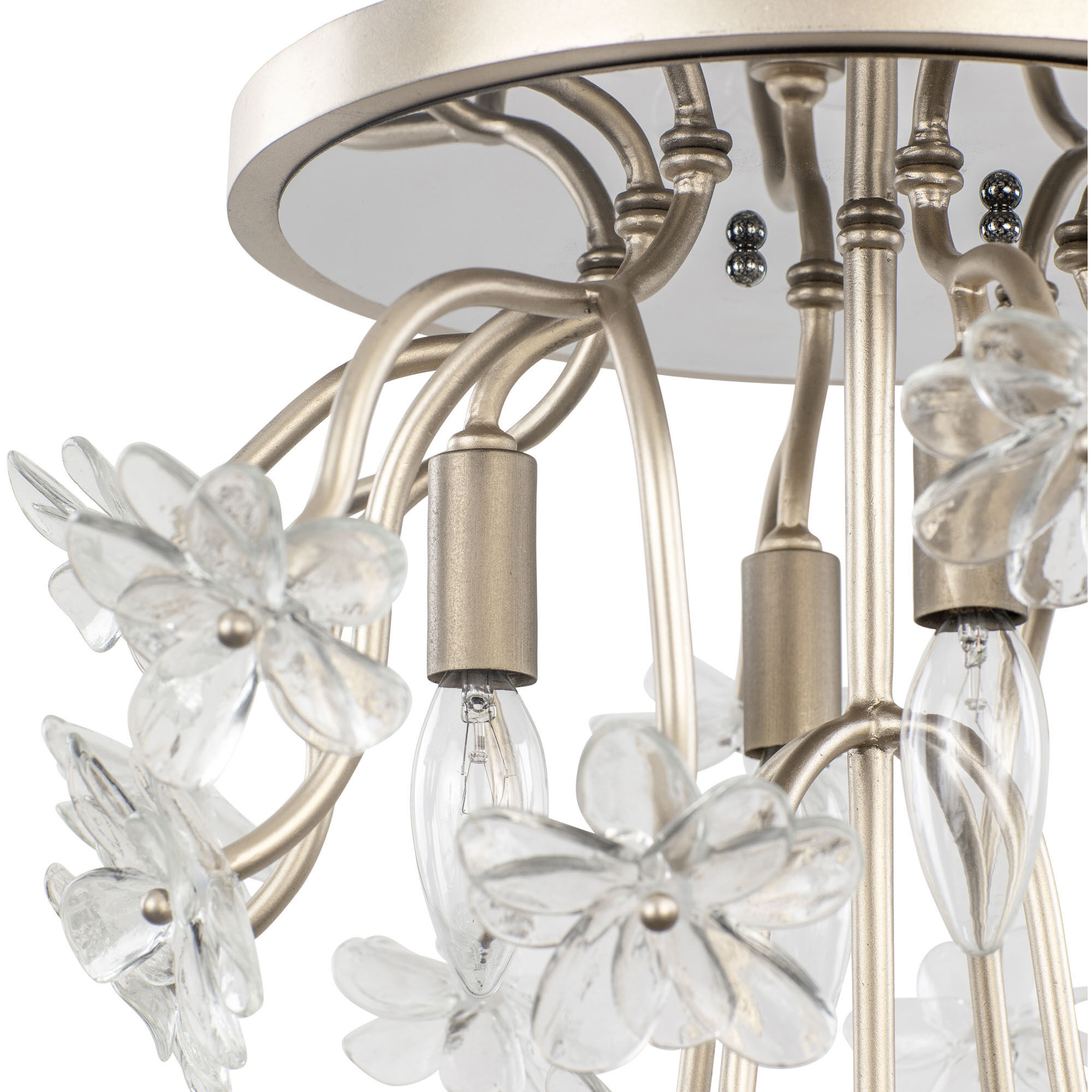 Wildflower 4 Light 19 inch Gold Dust Semi-Flush Ceiling Light, Smithsonian Collaboration