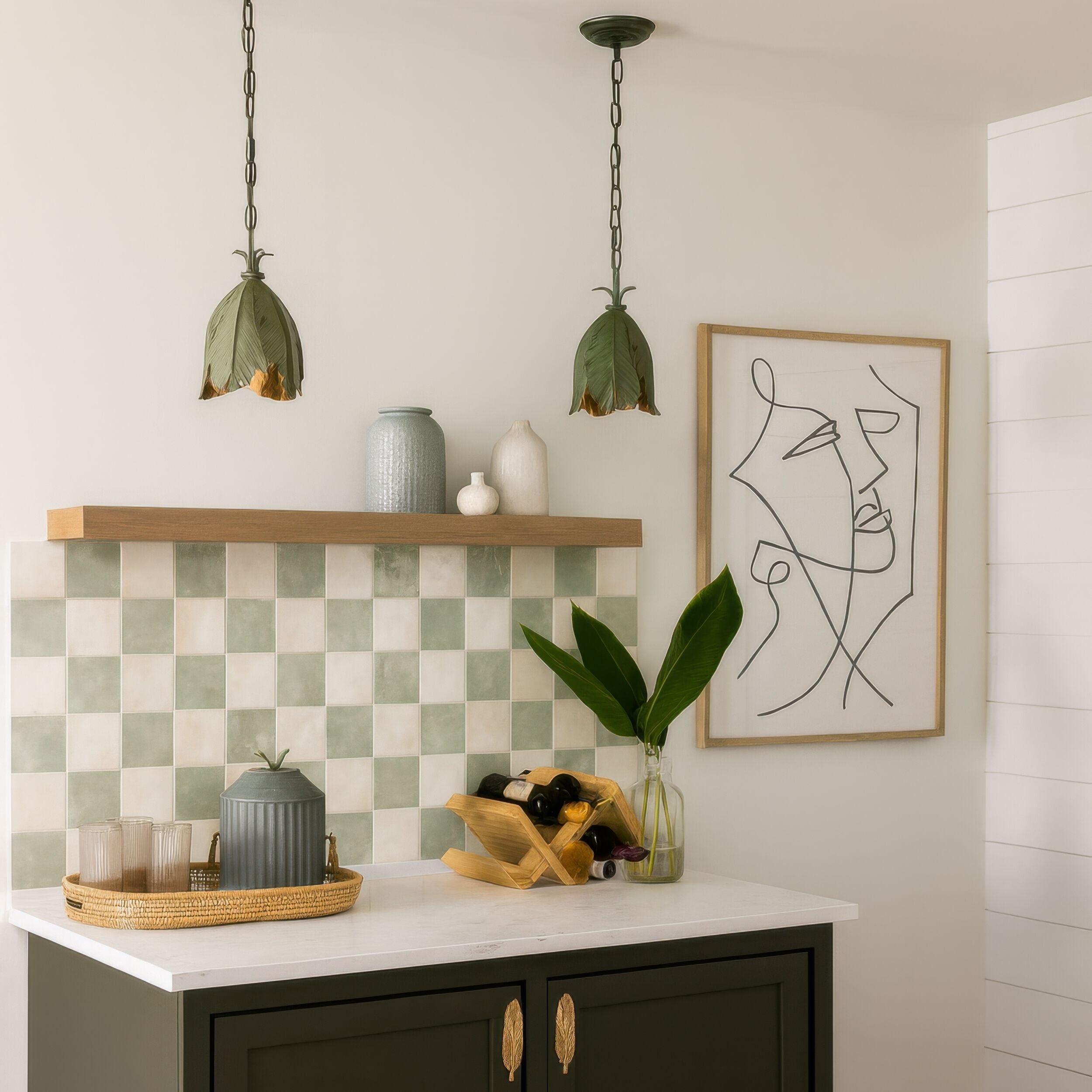 Banana Leaf 1 Light 9 inch Banana Leaf Mini Pendant Ceiling Light