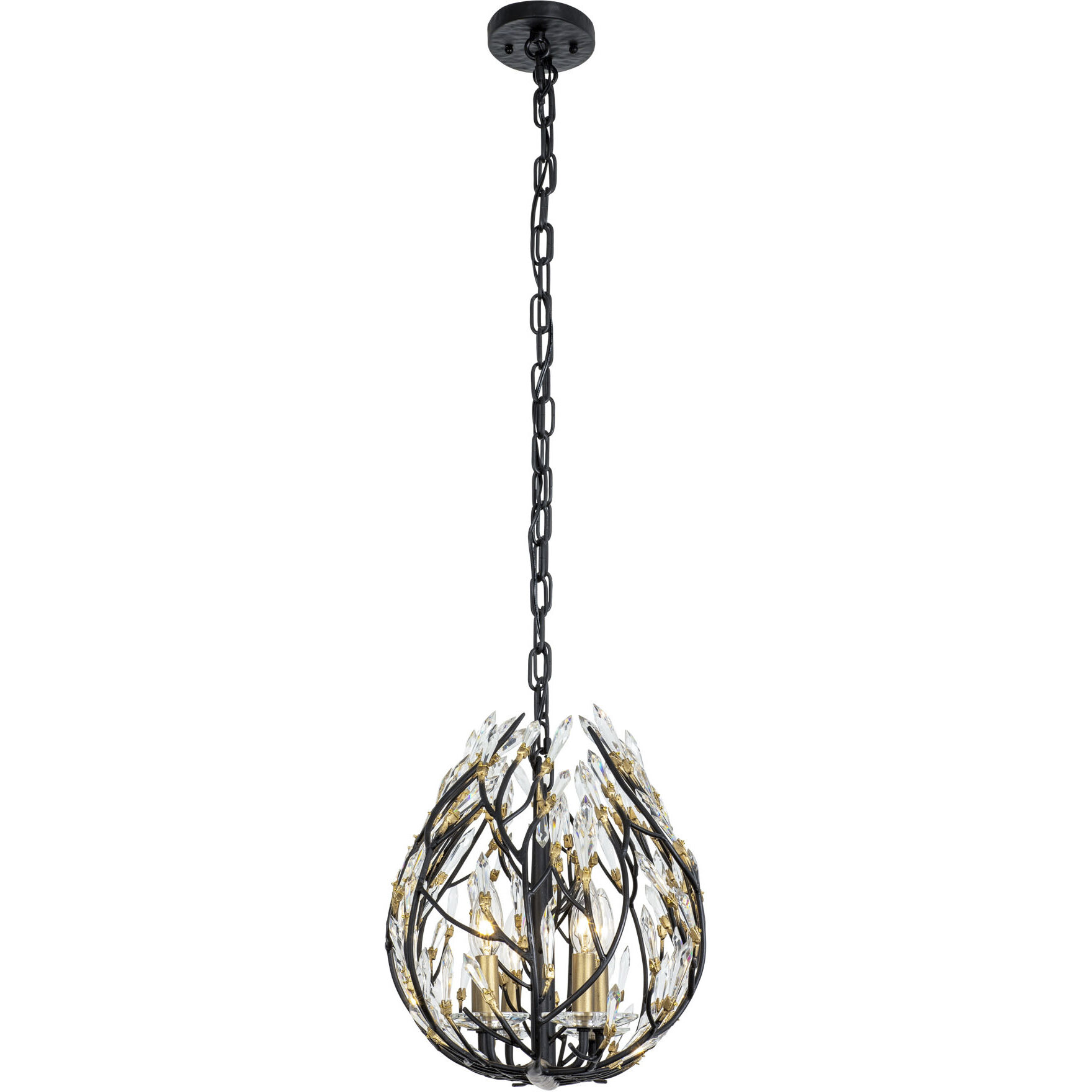Bask 6 Light 36 inch Matte Black and French Gold Linear Pendant Ceiling Light