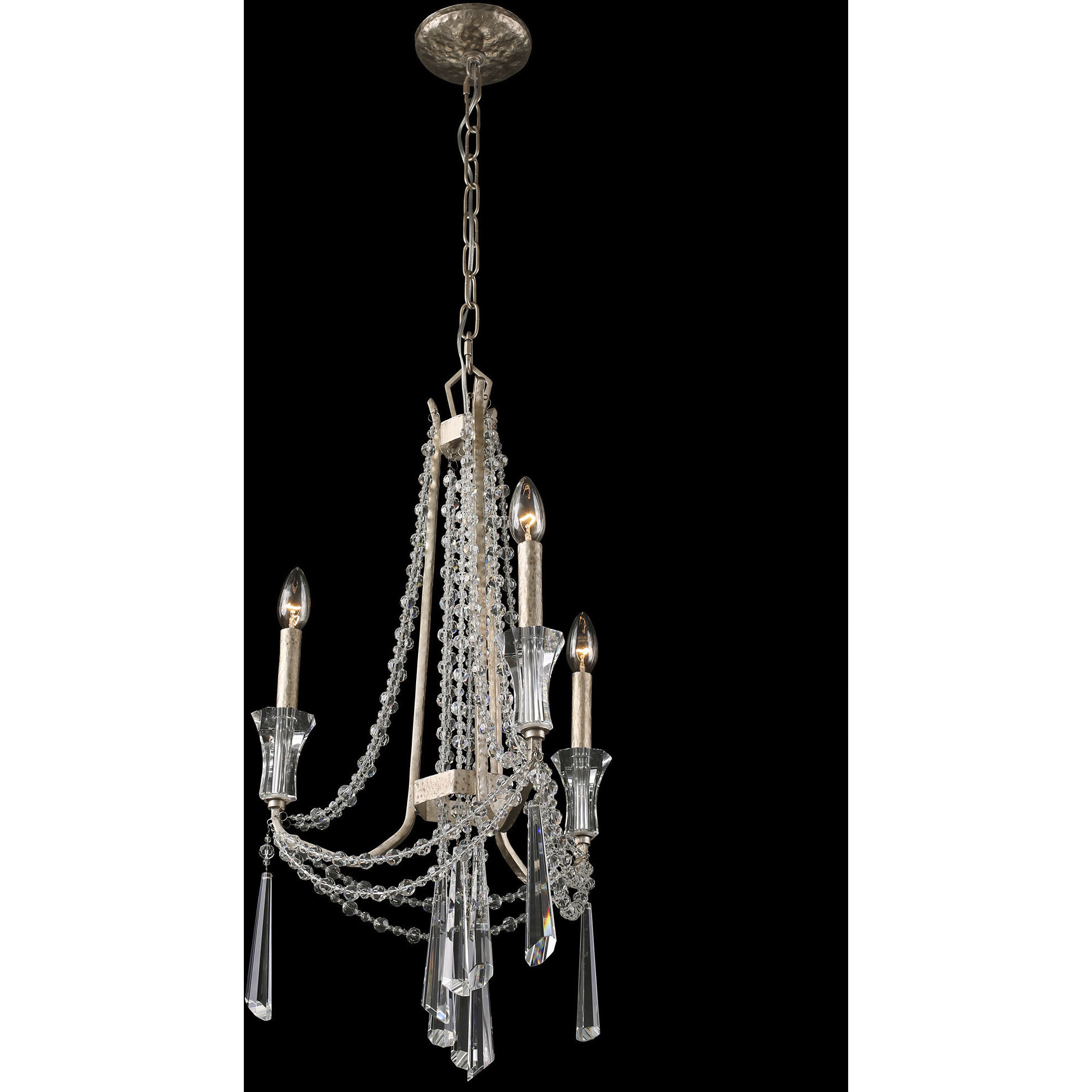 Barcelona 3 Light 17 inch Transcend Silver Chandelier Ceiling Light
