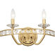 Monroe 2 Light 15 inch Antique Gold Bath Vanity Wall Light