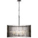 Park Row 8 Light 32 inch Matte Black and French Gold Pendant Ceiling Light, Smithsonian Collaboration