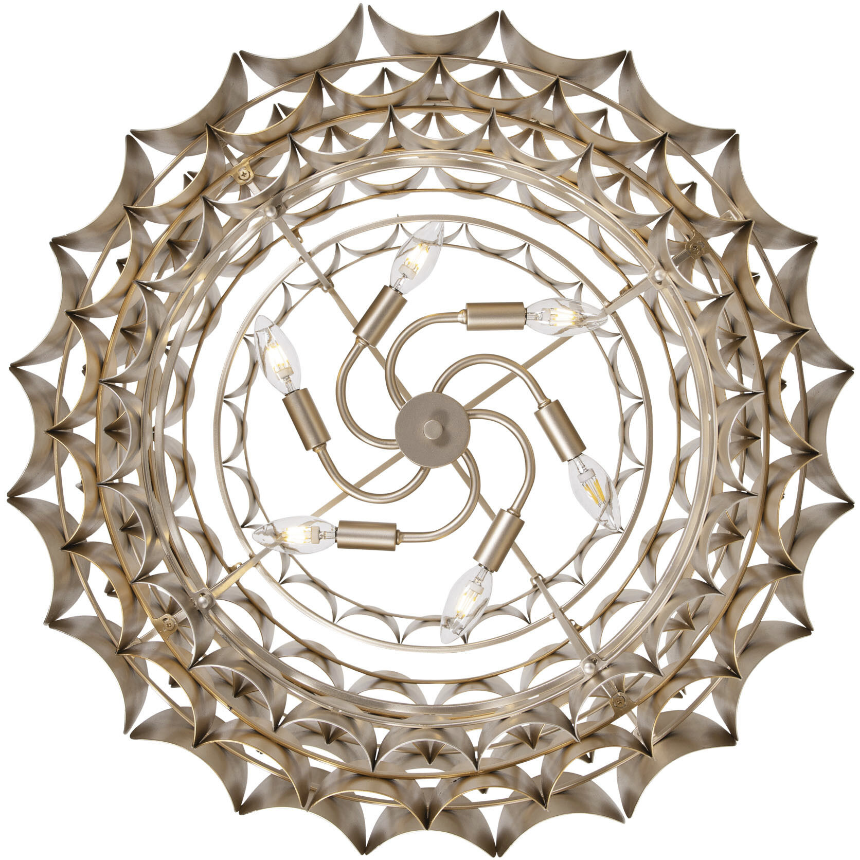 Swoon 6 Light 26.5 inch Antique Gold Pendant Ceiling Light, Smithsonian Collaboration