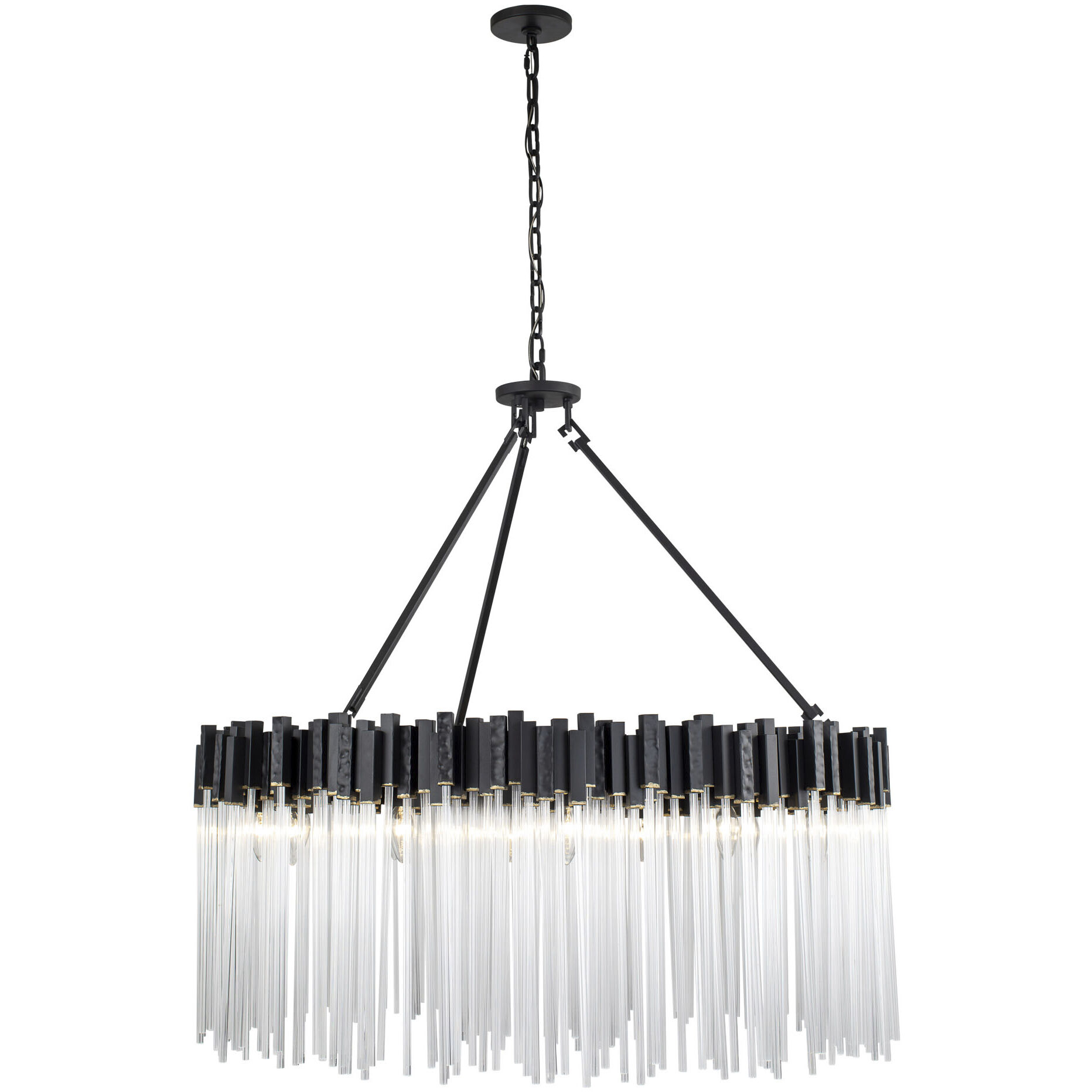 Matrix 12 Light 40 inch Matte Black and French Gold Chandelier Ceiling Light