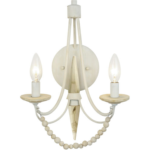 Brentwood 2 Light 11 inch Country White Wall Sconce Wall Light