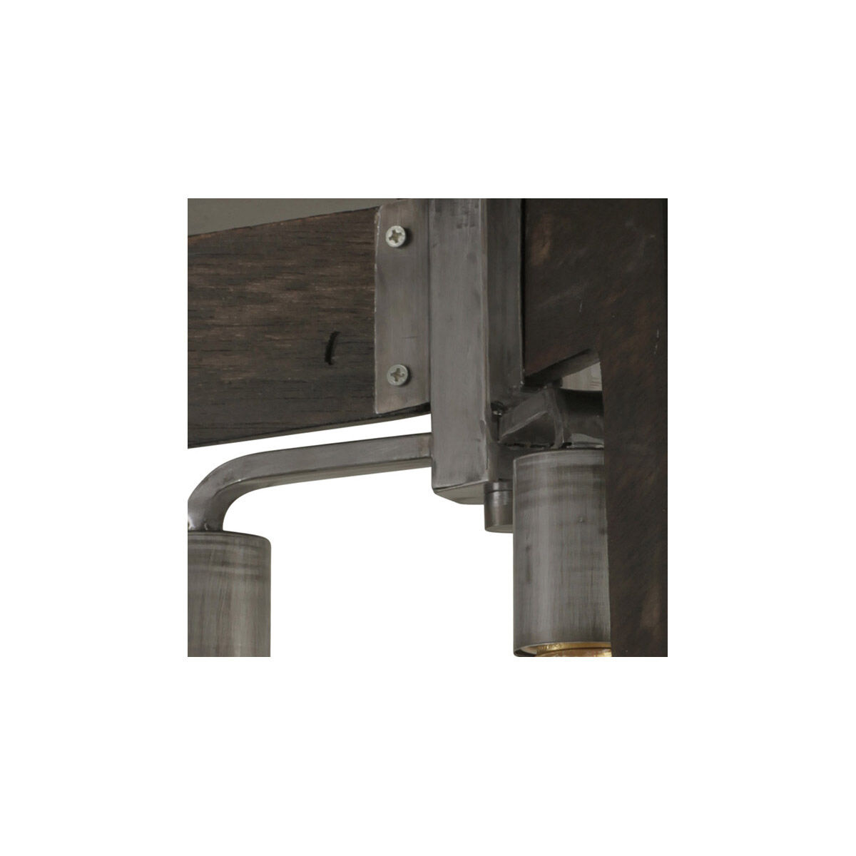 Lofty 3 Light 18.5 inch Faux Zebrawood and Steel Semi-Flush Ceiling Light in Steel/Zebrawood