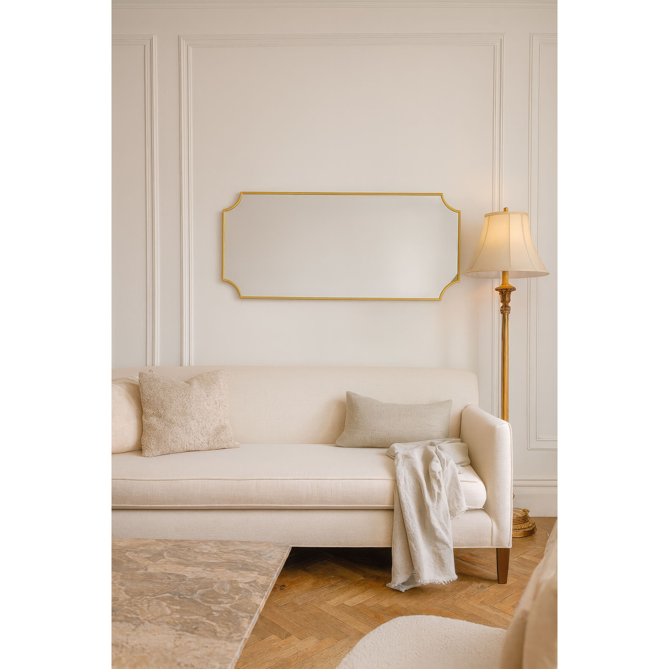Carlton 50 X 24 inch Gold Wall Mirror, Tamara Day Collaboration