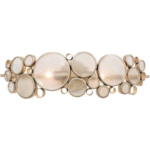 Fascination 2 Light 25 inch Zen Gold Vanity Light Wall Light in Recycled Champagne Bottle Glass