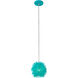 Urchin 1 Light 6.25 inch Aqua Velvet Mini Pendant Ceiling Light