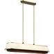 Desert Flyer 6 Light 48 inch Satin Brass and Medium Walnut Linear Pendant Ceiling Light