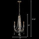 Barcelona 3 Light 17 inch Transcend Silver Chandelier Ceiling Light