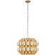 Swoon 3 Light 20 inch Antique Gold Pendant Ceiling Light, Smithsonian Collaboration