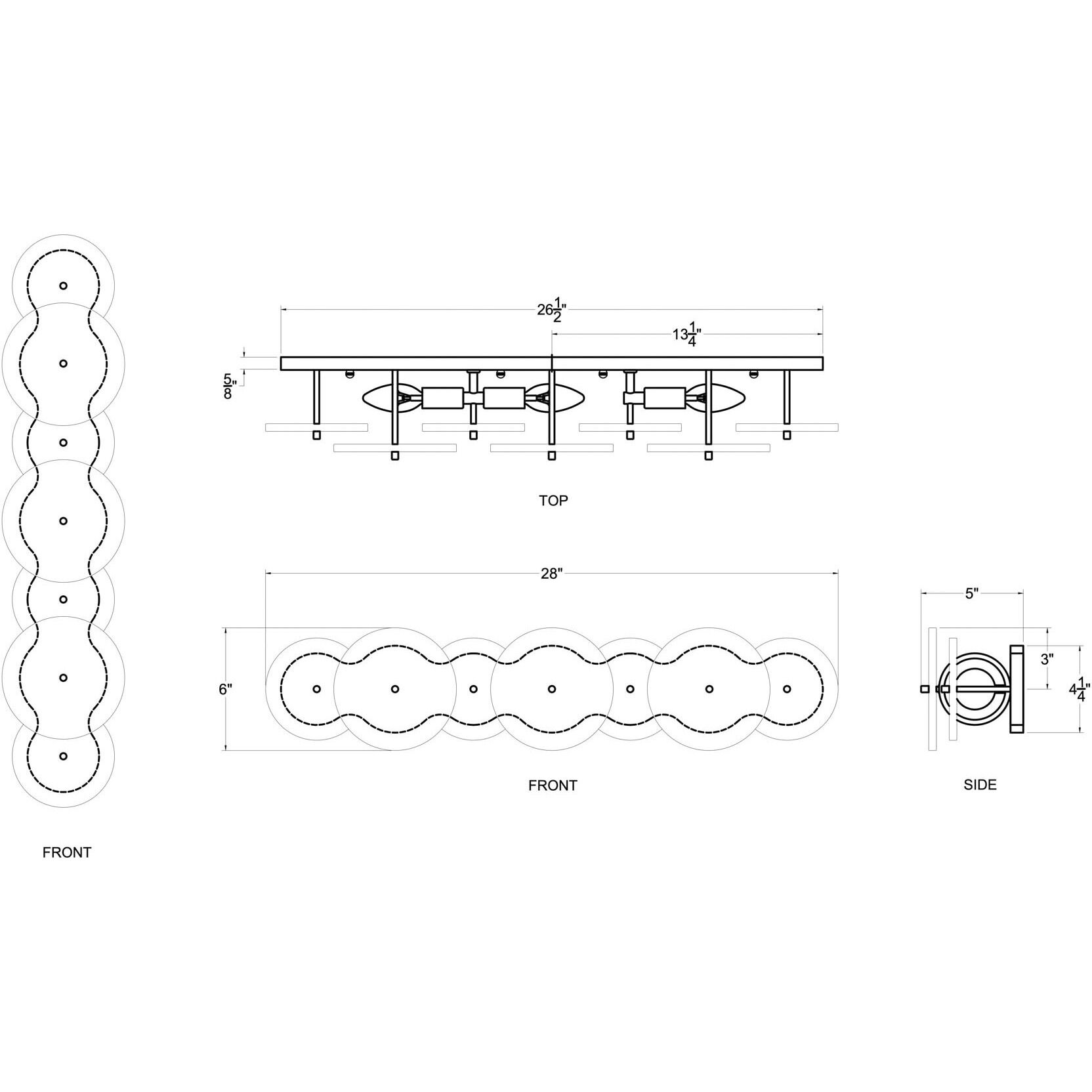 Cosmos 3 Light 28 inch Matte Black Vanity Light Wall Light, Smithsonian Collaboration