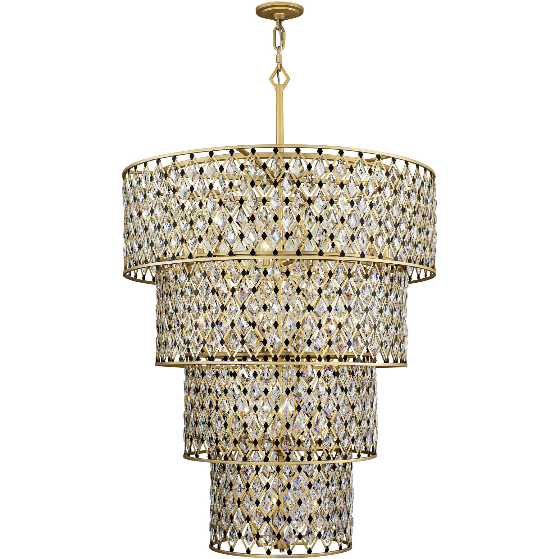 Windsor 21 Light 40 inch French Gold and Matte Black Chandelier Ceiling Light