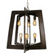Lofty 6 Light 26 inch Steel Chandelier Ceiling Light in Steel/Zebrawood