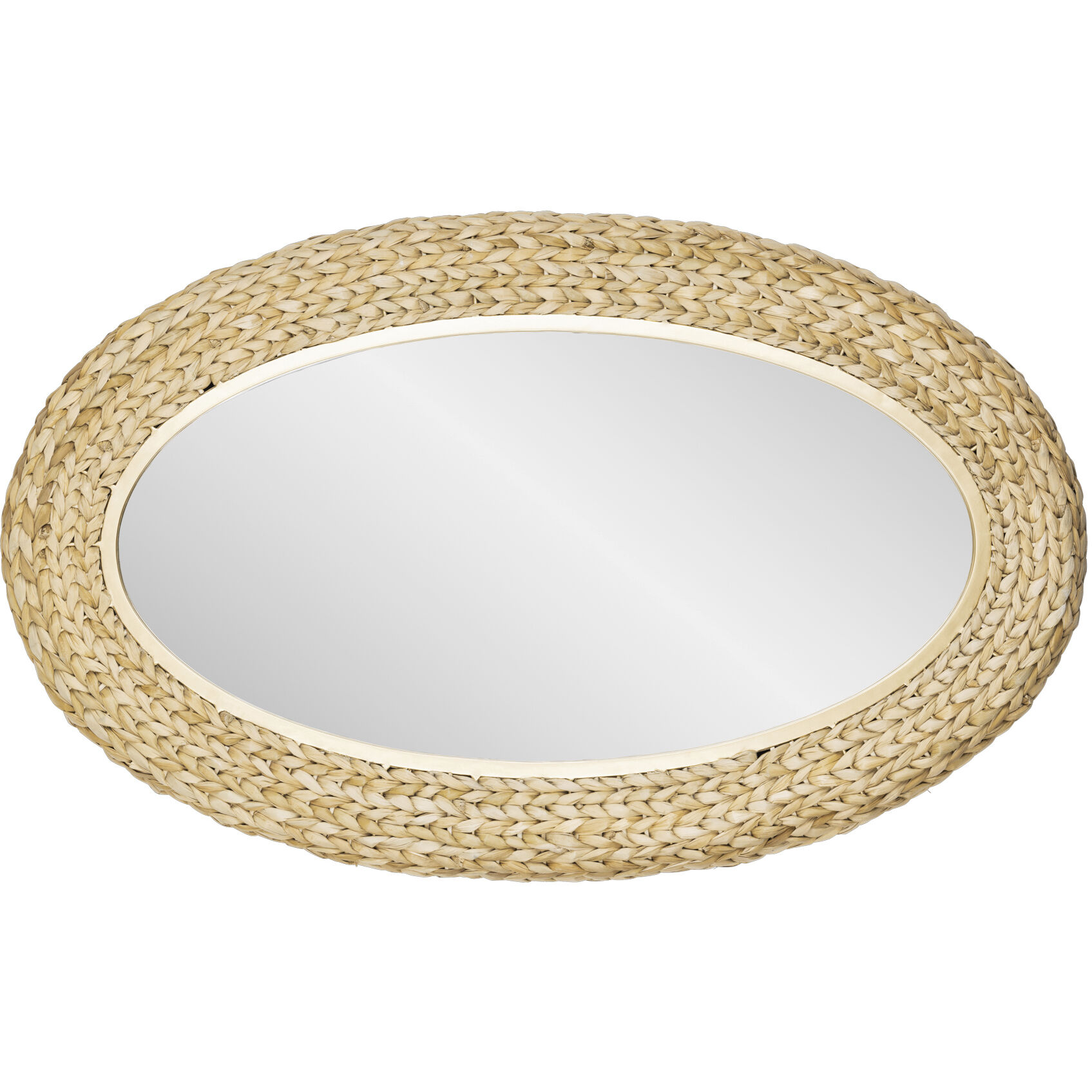 Athena 40.25 X 24.25 inch French Gold with Natural Seagrass Wall Mirror