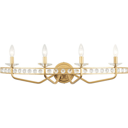 Monroe 4 Light 31 inch Antique Gold Bath Vanity Wall Light