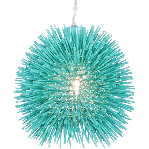 Varaluz 169M01AQ Urchin Light inch Aqua Velvet Mini Pendant