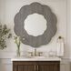 Scallop 36 X 36 inch Gray Shagreen with Weathered Brass Wall Mirror, Varaluz Casa