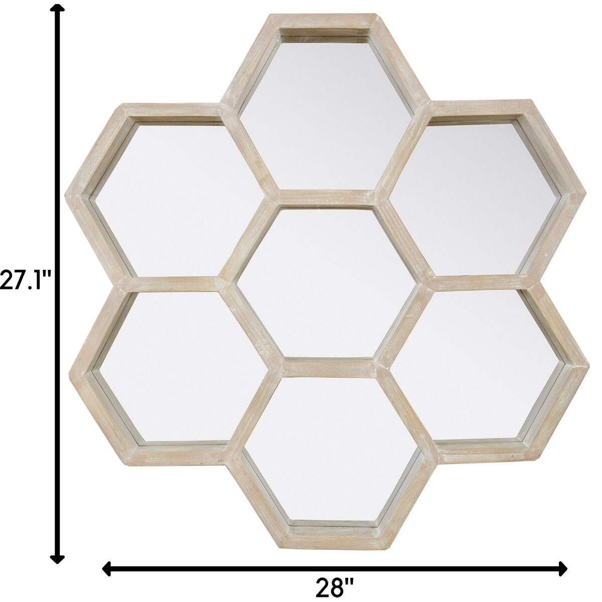 Honeycomb 28 X 27.1 inch Gray with Light Whitewash Accent Mirror, Varaluz Casa